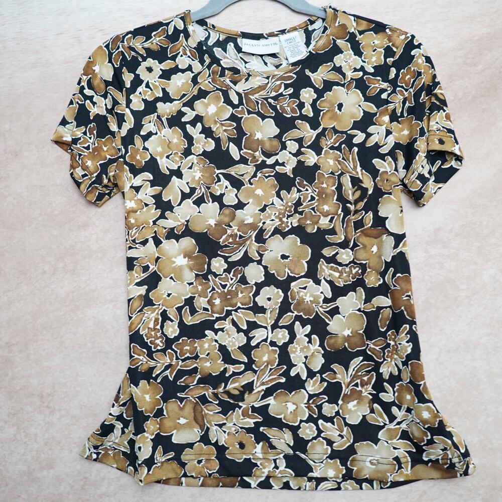 Jaclyn Smith Floral Baby Tee Y2K 90s Grunge Small